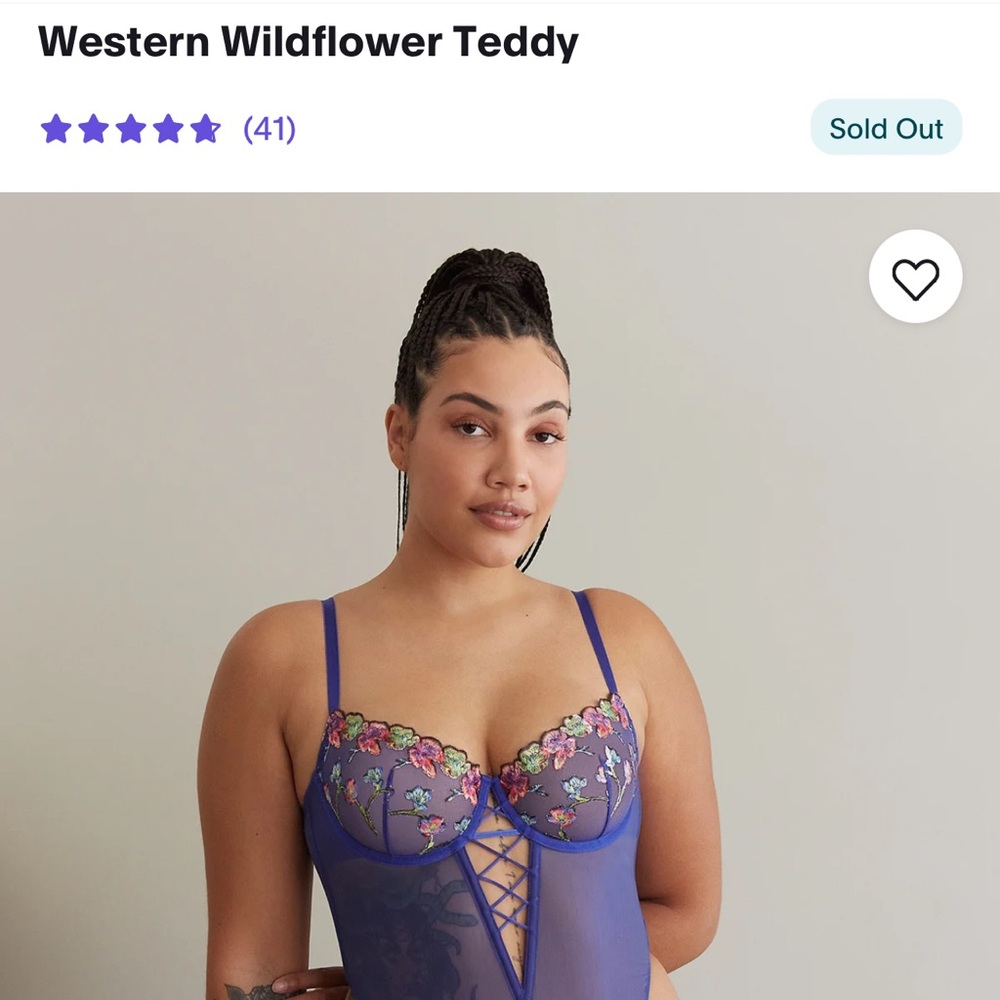 Savage X Fenty Western Wild Flower Teddy NWT